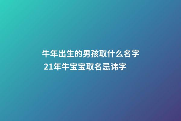 牛年出生的男孩取什么名字 21年牛宝宝取名忌讳字
